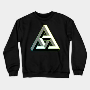 Even more impossible triangle with cyan to yellow gradient edge Crewneck Sweatshirt